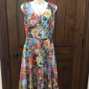 New York and company floral sleeveless dress small